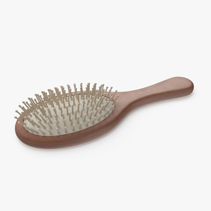 3D Dark Wooden Hairbrush