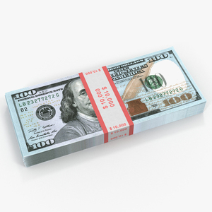 3D model New 100 Dollar Bills Pack