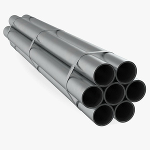 3D Thick Steel Pipes Bundle 2 Meters model