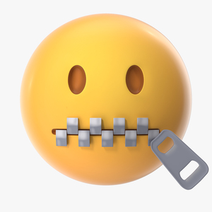 3D Zipper Mouth Emoji model