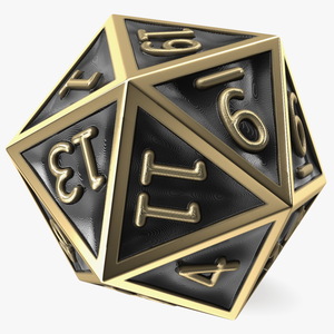 Bronze DND D20 Dice 3D model