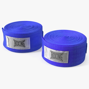 3D Blue Boxing Hand Wrap 2 Rolls Fur model