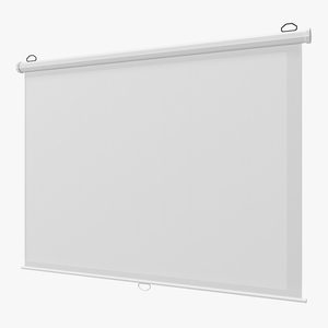 3D Manual Pull Down White Projection Screen Wall Mounted model