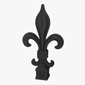 3D Fleur De Lis Sculpture Black model