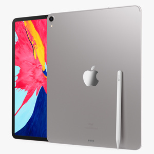 3D model Silver iPad Pro 2019