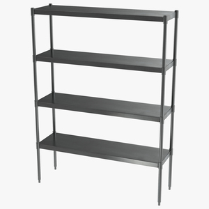 3D Standing Shelving Unit Stainless Steel model