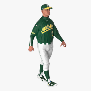 Baseball Player Rigged Athletics 2 3D model