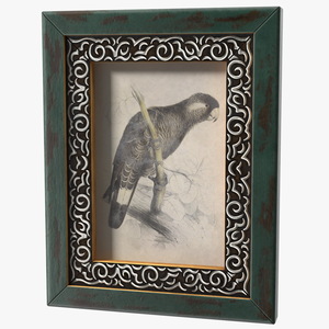 3D model Old Wooden Frame with Ornament