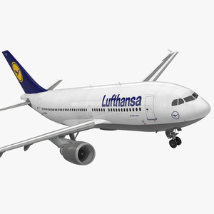 Airbus A310 300 Lufthansa Rigged 3D