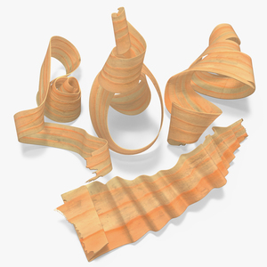 3D Scattered Wood Shavings model