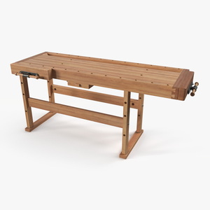 Wood Workbench 3D model