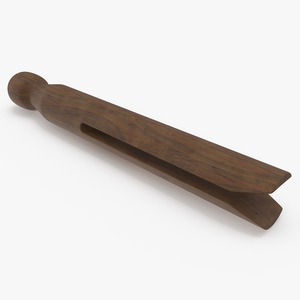 Vintage Inspired Round Clothespins Dark Wood 3D model