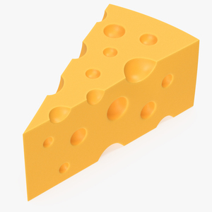 Cartoon Cut Piece of Yellow Cheese 3D model