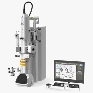 3D model Transmission Electron Microscope JEOL With Monitor