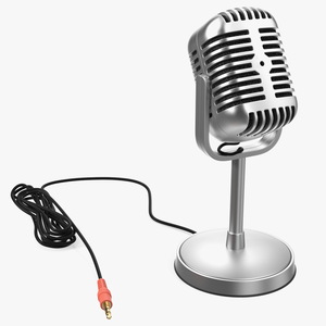3D model Vintage Style Microphone with Stand