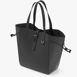 Ladies Leather Tote Bag Black 3D model