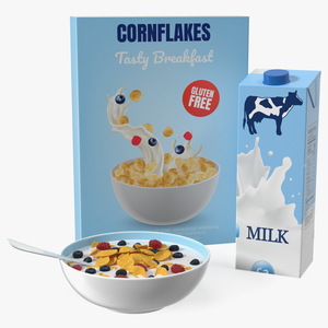 3D Meals with Cornflakes and Berries model