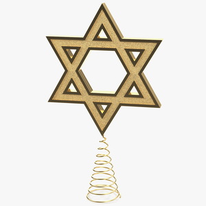 3D model Star of David Tree Topper Gold