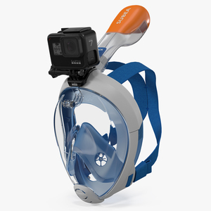 3D model Tribord Subea Full Face Snorkeling Mask with GoPro Hero