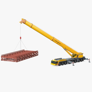 3D Mobile Crane Liebherr With Load