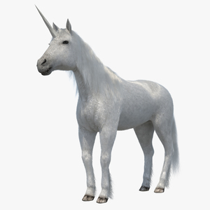 3D Unicorn with Fur 2 model