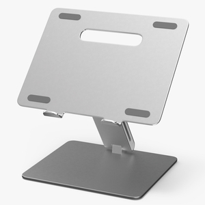 Adjustable Notebook Riser Holder Silver 3D model