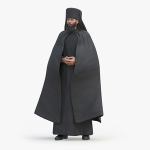 3D Monk of Orthodox Church Fully Dressed Standing