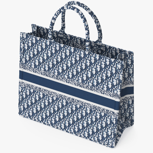 Embroidery Book Tote Bag Blue 3D model