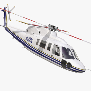 3D model Helicopter Sikorsky s76 Rigged