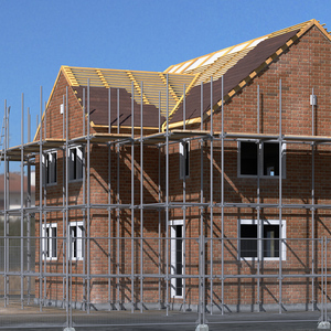 3D model Construction Site House with Scaffolding