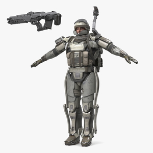 3D model Futuristic Soldier Rigged