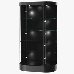 3D model Curved Wall Display Case Black