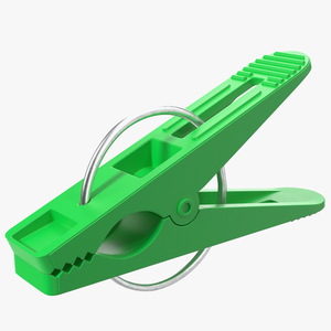 Plastic Clothespin Green 3D model