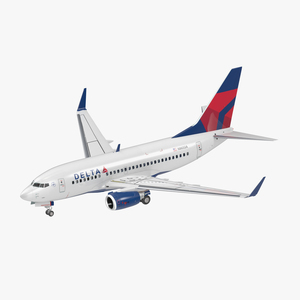 3D Boeing 737 600 with Interior Delta Air Lines Rigged