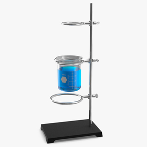 3D Ring Stand with Beaker 250ml model