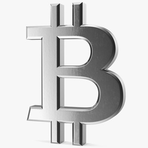 3D Bitcoin Symbol Silver