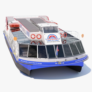 River Sightseeing Cruise Boat 3D model