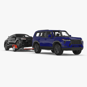 3D model Premium SUV with Tow Dolly and Sport Car