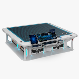 3D model Sci-Fi Hologram Table with Control Panel