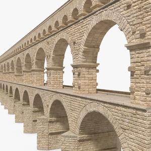 3D Pont du Gard Aqueduct