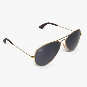 Classic Sunglasses Ray Ban Aviator Blue 3D model