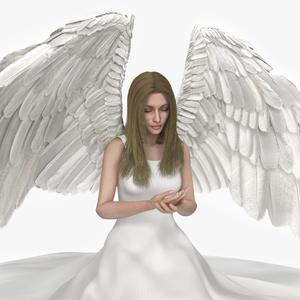 3D model Blonde Girl Angel Praying