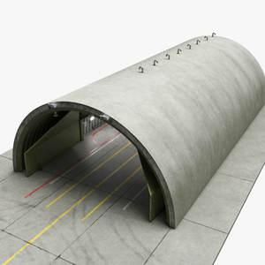 3D model Hardened Aircraft Shelter Open