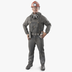 3D Coal Miner Fur Rigged