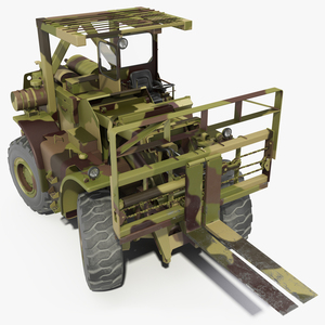 Pettibone Rough Terrain Camouflage Military Forklift Rigged 3D model