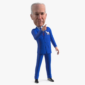 3D Cartoon Joe Biden with Democratic Icon model