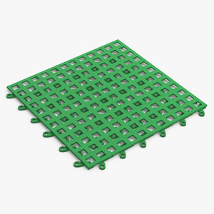 Plastic Floor Mat Piece Green 3D model