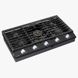 Smart Gas Cooktop Samsung 30 Inch Black 3D model