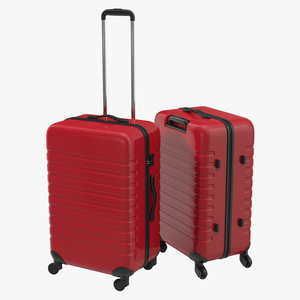 3D Plastic Trolley Luggage Bag Red