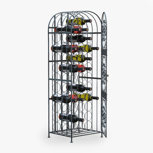 3D Lockable Rack with Wine Bottles Open